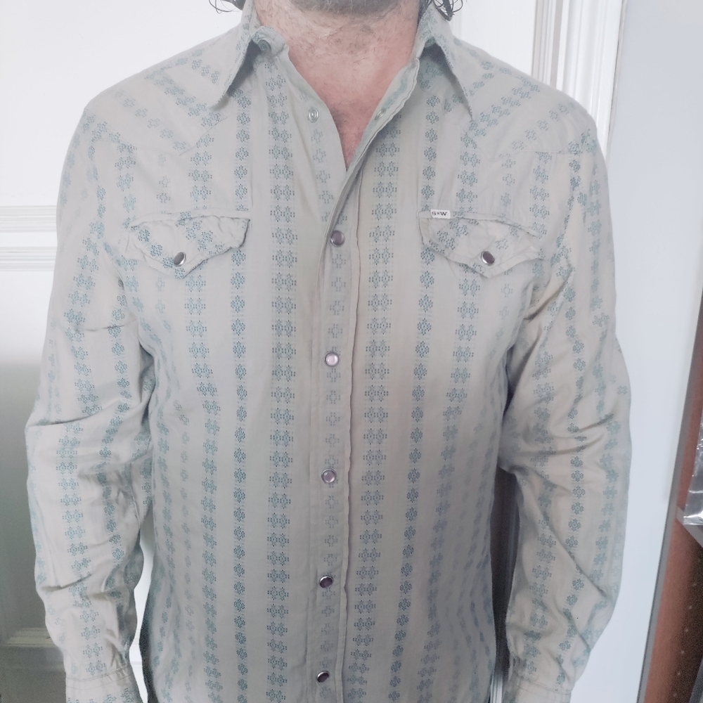 Stapleford men's cotton Western Cowboy shirt size Large